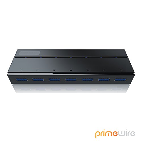 CSL – USB 3.0 Hub mit Netzteil | aktiver 7 Port Verteiler | inkl. 1x 12V/3A DC-Hohlsteckernetzteil | für PC / Notebook / Laptop / Ultrabook / Tablet PC / Macbook | Super Speed bis zu 5 Gbit/s - 2