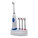 Pandaren Kids & Adult Blue electric toothbrush Attached 4 toothbrush head Rotating brush