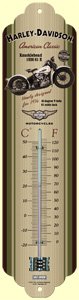 Harley Davidson Knucklehead Thermometer 7x28 cm Blechschild Sign Schild Steigsäule
