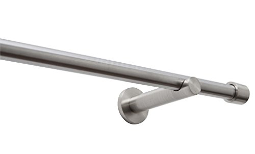 GARDUNA | 80cm Gardinenstange Cap | Ø 16mm | edelstahl-optik | ohne Ringe