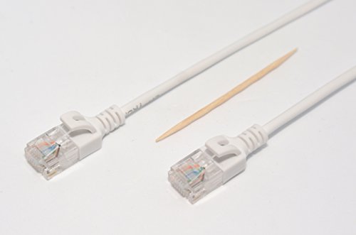 CAT6A Patchkabel Netzwerkkabel Ethernet Slim Netzwerk dünn LAN Kabel 1,0m weiss LSZH Halogenfrei