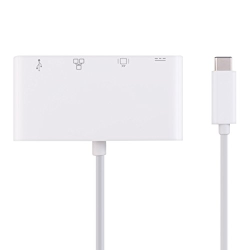 kwmobile USB 3.1 Typ C Hub PD Power Delivery, USB 3.0 Netzwerkkabel HDMI Full HD Anschluss für MacBook 2016, Samsung Galaxy S8, S8+ in Weiß - 3