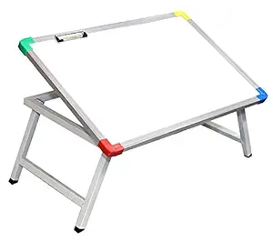 OBBO STEELART Multi Purpose Foldable Laptop Study Writing Bed Breakfast Tray Table for Children with Whiteboard Paper Holding Clip-Made in India