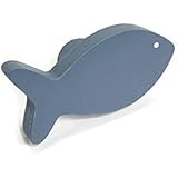 Bouton de meuble poisson bleu marine en bois peint