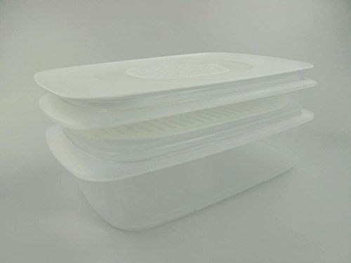 TUPPERWARE Cool`N Fresh 1,5 L + 700 ml + Klimadeckel + Frischegitter weiß 11716 - 2