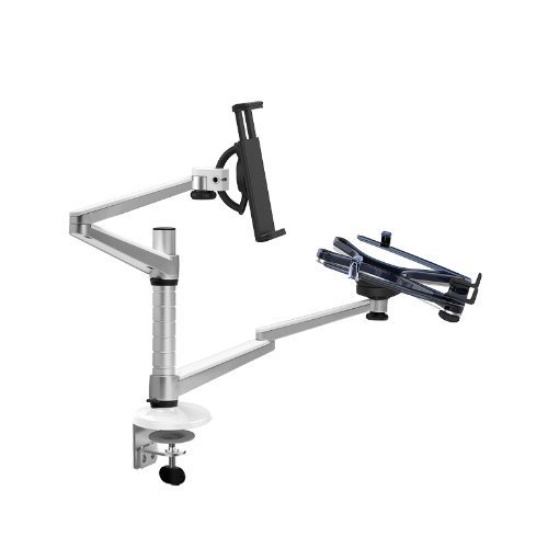 Zolion Einstellbare Aluminium Schreibtisch Monitor Stand Monitor-Schellenklemmung neig- und schwenkbar Schreibtisch-Monitor Ständer Monitor-TV Montage Fernseher Schreibtisch Halterung Universal Laptop Notebook Computer-Monitor Mackbook und iPad LED-TV LCD-TV-Ständer TV-Halter Universal TV VESA Monitorstandfuß (Laptop & Tablet) - 4