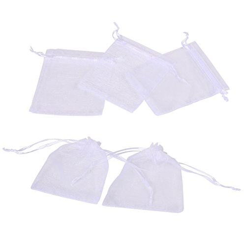 50 Stück Organza Geschenktüten weiß Hochzeit Party Favor Taschen Schmuck Beutel Wrap - 4