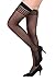 Produktbild 6Moon Damen halterlose Strümpfe mit Muster Schwarz 144