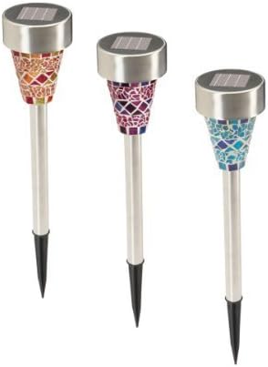 Solar Mosaic LED Path Lights - 3 Piece by USATNM by Luminar Outdoor