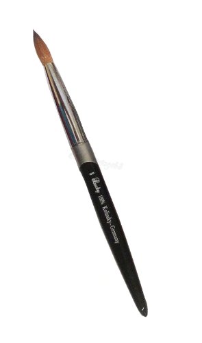Professional Black Silver Kolinsky Acrylic Nail Brush Round Size 8 10 12 14 16 18 20 by Lucky Nails (8)