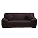 Produktbild ele ELEOPTION Sofa Überwürfe Sofabezug Stretch elastische Sofahusse Sofa Abdeckung in Verschiedene Größe und Farbe Herstellergröße 195-230cm (Dunkelbraun, 3 Sitzer für Sofalänge 170-220cm)