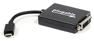 Plugable Technologies usbc-dvi USB C DVI Noir Adaptateur de câble – Adaptateur pour câble (USB C, DVI, Mâle/femelle, noir, 1920 x 1200 Pixeles)