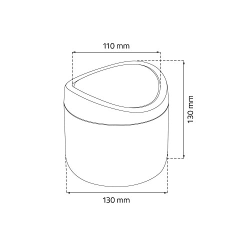 Behälter Abfalleimer Kosmetikeimer Mülleimer mit Schwingdeckel Bad grau - 2
