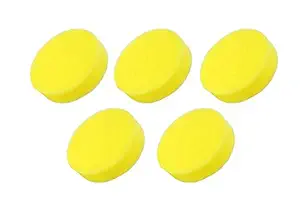 The Cleaning Guys Round Shaped Cars Wax Applicator Foam Sponge (Yellow, 4 Inch) - Pack of 5