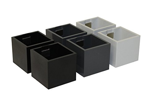 KalaMitica Set 6 Würfel, Magnetische Blumentöpfe, Ø 3,5 cm, Schwarz Farbtone