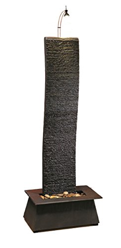 Seliger Echtsteinwasserwand Bao, Mehrfarbig, 167 x 58 x 38 cm