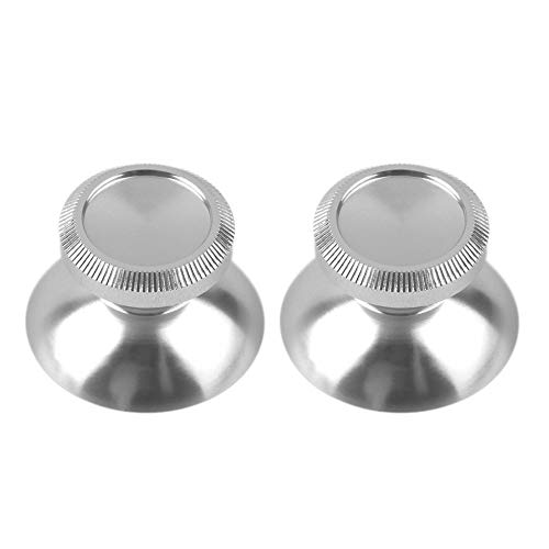 Preisvergleich Produktbild Feketeuki 2pcs Universal 3D Thumbstick Kappe Aluminiumlegierung Metallic Metall Analog Analog Joystick Stick-Modul für PS4 Xbox One Controller - Silber