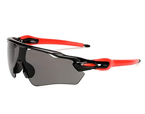 Preisvergleich Produktbild Fahrradbrille Herren Explosionsgeschützte Sport Sonnenbrillen Winddichte Fahrrad Sonnenbrillen Outdoor Reitbrillen Black Red Gray Damen Herren
