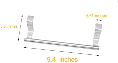 (2 Pieces) Over Cabinet Door Dish Towel Rack Bar Holder Stainless Steel with 22 Lbs Maximum Load - Effortless Installation on Any Bathroom and Kitchen (9.4 inches)