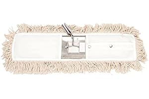 8410262001318 Clim Profesional - Mopa Industrial Plana Algodón 15x75CM con Bastidor Metálico. Limpieza Profesional en Grandes Superficies. Barrido de Suelos. Elimina Polvo y Suciedad. Muy Resistente. Tamaño 75CM