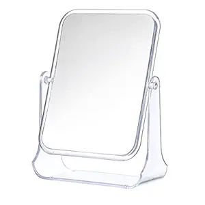 MINISO Square Double Sided Rotation Vanity Mirror,2X Magnifying Mirror with 360 Degree Rotation for Makeup or Shaving