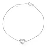 JuwelmaLux Armband mit Herz 333er Weißgold 8 karat mit Zirkonia JL10-03-0209
