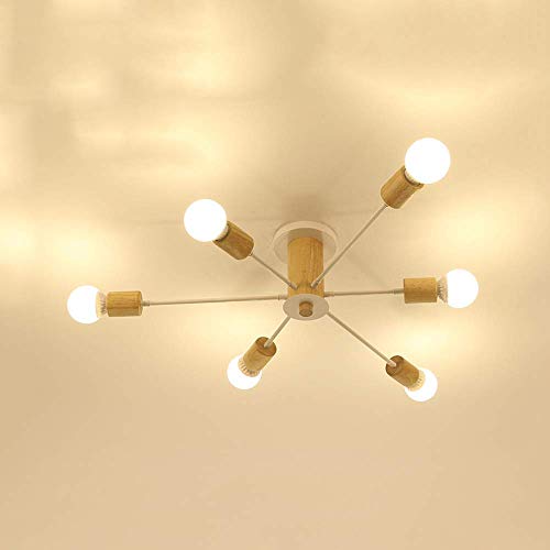 Preisvergleich Produktbild Vaticano Kronleuchter 6-Head LED Holz Eisen einfach kreativ