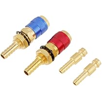 2 Stück Argon-Schweiß Schnellstecker – 8 Mm, Wassergekühlt, Messing, Für TIG- Und MIG-Schweißbrenner