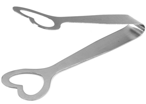 DaoRier Edelstahl Love Heart Zuckerzange Eiszange Ice Tongs Hochzeit Favorisiert für Lebensmittel Salat Süßes Brot Buffet Bar BBQ - 3