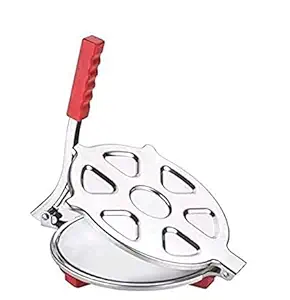 Case Plus Heavy Quality Stainless Steel 7.5 inch Rotimaker, Puri Maker Press Machine with Hand Manual Stainless Steel Roti Maker/Puri Press Papad/Khakhra/Chapati Maker.