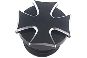 LOVEMOTOR Cnc billet aluminium cross gear tankdeckel heizöl tankdeckel motorrad für harley softail sportster (black)