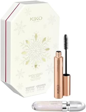 KIKO Milano Snow-Kissed Holiday Mountain Buddies Make Up Gift Set, Gift Set Makeup: Lucidalabbra 3D Hydra Lipgloss E Mascara Effetto Volume