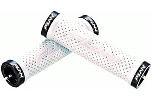 Funn Combat II Poignées de Guidon pour Vélo de Montagne avec Double Verrouillage sur Collier, Poignées avec Un Diamètre Intérieur de 22 mm, Poignées de Vélo à Motif Gaufré pour VTT/BMX