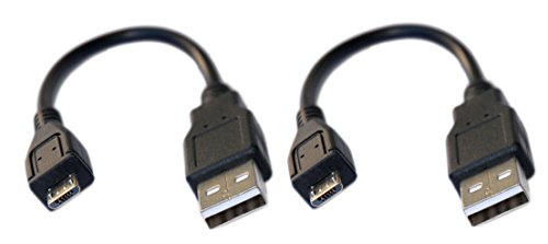 valonic 16,5cm ultra kurzes Micro USB Kabel, 2 Stück, Datenkabel, Ladekabel, Kontakte innen vergoldet, sehr kurz, schwarz, 30 AWG, USB A nach Micro USB, USB A auf Micro USB - 2