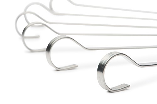 6 Edelstahl Spieße – Set von 6 Flacher, breiter, 36,8 cm Edelstahl Barbecue (BBQ) Metall schisch (Kebab (Kabob) Spieße mit ring-tip Griff – lebenslange Garantie - 2