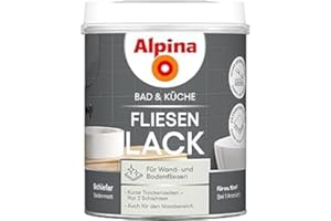 Alpina Bad & Küche Fliesen-Lack Schiefer – seidenmatter Fliesenlack für Wandfliesen im Innenbereich, feuchtraumgeeignet & streichfertig, ideal für Badezimmer, Küche & WC – 0,75 L