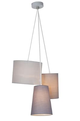 Brilliant AG 93377/22 Suspension à 3 lumières Métal/Textile 60 W E27 Gris
