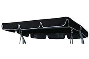 SPRINGS & CANOPIES Replacement Canopy for Garden swing 2/3 seater different sizes and styles available (160 x 115, Black)