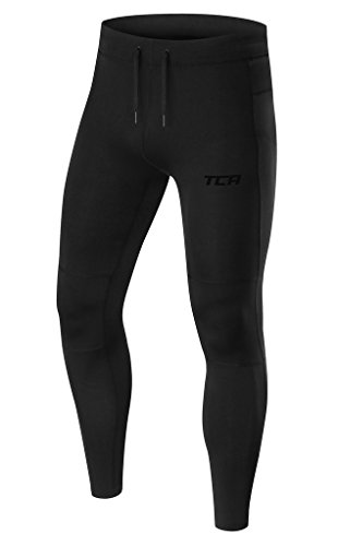 TCA Homme Power Running Collant avec Poches & Ourl&s Zippés - Noir, L