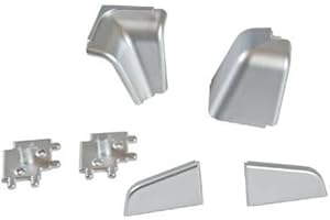 INFERRAMENTA Kit Accessori Alzatina Classica in Plastica – Completo di Angoli Interni ed Esterni e Tappi per Cucina – Vari Colori Disponibili (Grigio)