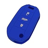 100 nuevo y de alta calidad. Happyit Caso De La Cubierta de La Llave del Coche del Tirón del Silicón para Peugeot 508 301 2008 3008 408 para Citroen C4L Cactus C5 C2 C3 C4 C6 C8 Picasso Xsara (Azul)