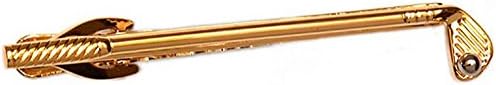 Mens Golf Club and Ball Tie Clip - Gold
