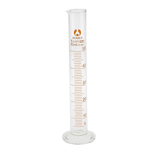 Gazechimp Glas-Messzylinder Chemielabor Messen Graduierte Professionelle 50ml