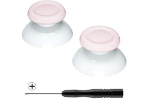 eXtremeRate Dual-Color 3D Joystick Thumbsticks for ps5 Controller, Analog Thumb Sticks with Cross Screwdriver Set for ps4 Slim Pro Controller - Cherry Blossoms Pink & White