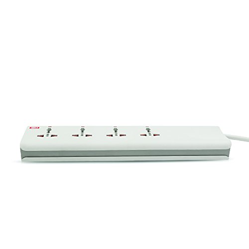 GM Modular 3061- E-Book 4+4 Power Outlet Spike Guard (with Master Switch, Indicator, Safety Shutter, International Sockets & Surge Protector)