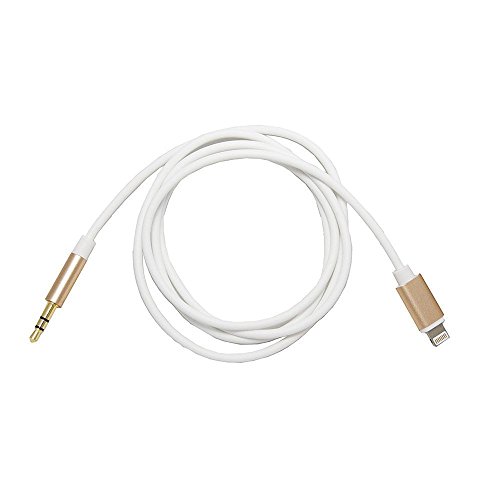 Lightning auf 3,5 mm AUX Audio-Kabel, sprtjoy Lightning Stecker an Stecker 3,5-mm-Audio-Stereo-Kordel für iPhone 7/7 Plus auf Kopfhörer, Home/Auto Stereo, Lautsprecher und mehr (Auslöser/1 Meter) (Gold) - 2