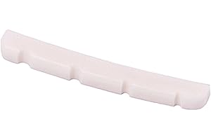 Alnicov Tuerca de hueso de búfalo curvada ranurada de 42 mm para accesorios de bajo de 4 cuerdas