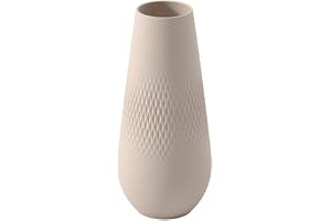 Villeroy & Boch – Manufacture Collier sand, hög vas Carré, 26 cm, premium porslin, beige, hög