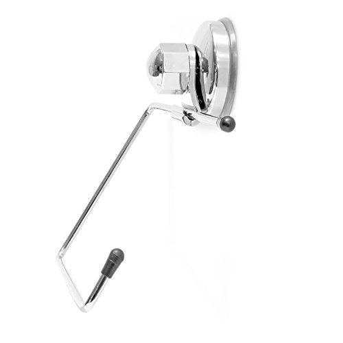 Relaxdays Toilettenpapierhalter ohne Bohren Toilettenpapier Halter aus Eisen mit Saugnapf Klopapierhalter zum Kleben Toilettenpapierhalterung für 1 Rolle Klopapier HxBxT: ca. 14 x 16 x 4 cm, silber - 6