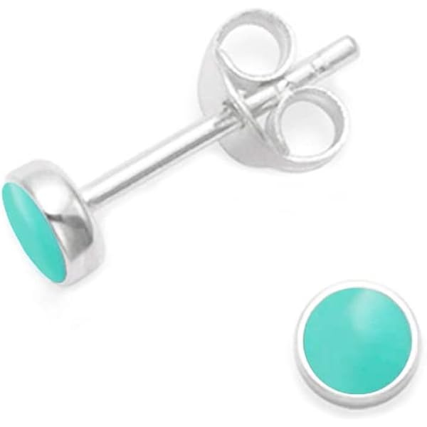 Heather Needham Silver – Set Di 2 Paia Orecchini A Perno In Argento 925 Con Zirconia, Azzurri E Trasparenti 2mm